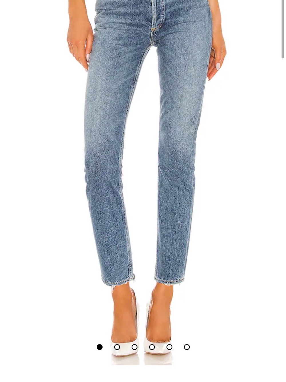 Agolde Riley Light Blue Cropped High-Rise Jeans